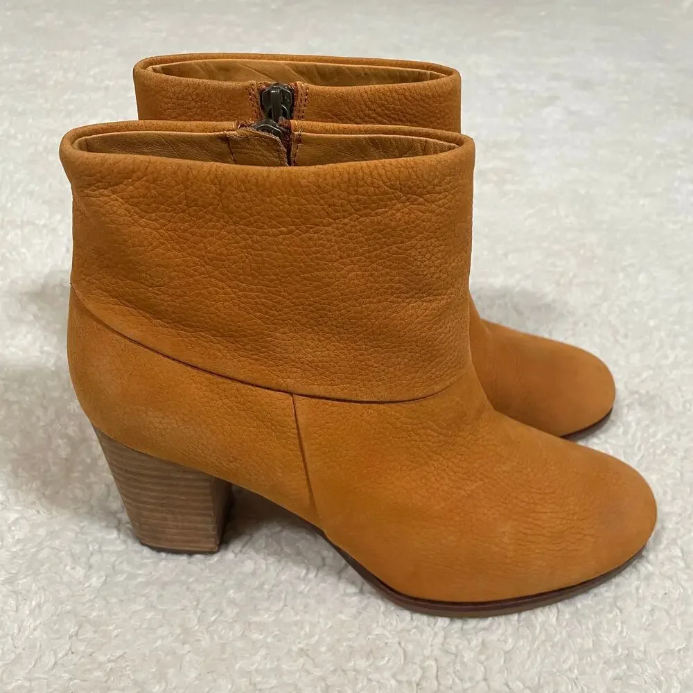 Cole Haan Cassidy Booties Nubuck Leather Orange-camel Stacked Heels Nike‎ Air 7